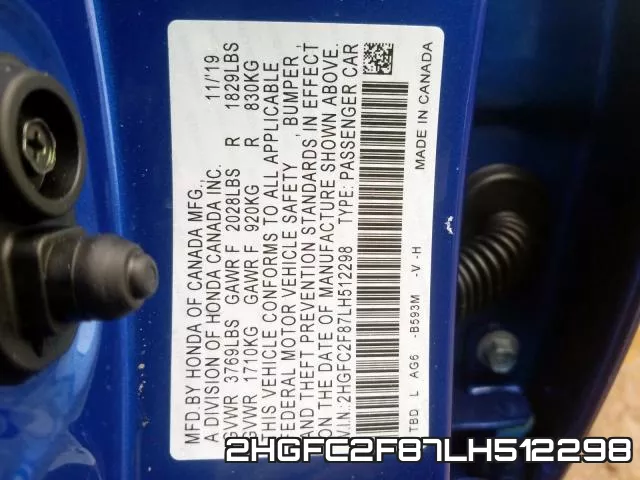 2HGFC2F87LH512298 фото 2