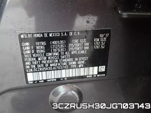 3CZRU5H30JG703743 фото 2