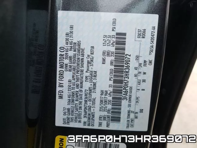 3FA6P0H73HR369072 фото 2