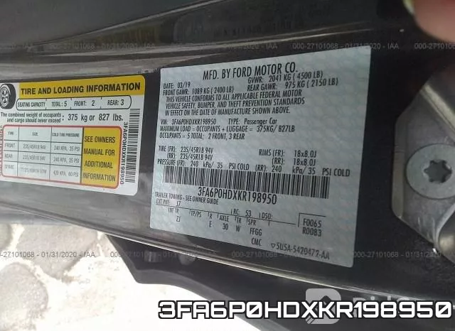 3FA6P0HDXKR198950 фото 10
