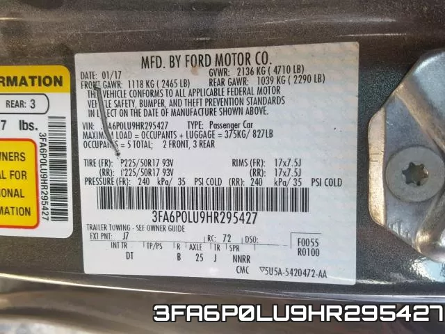 3FA6P0LU9HR295427 фото 2