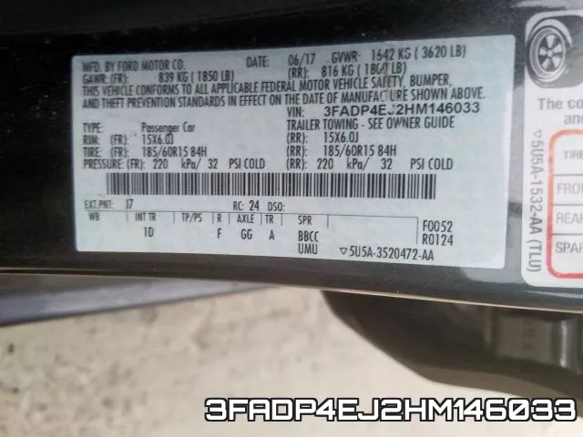 3FADP4EJ2HM146033 фото 2