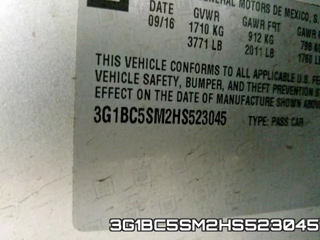 3G1BC5SM2HS523045 фото 2