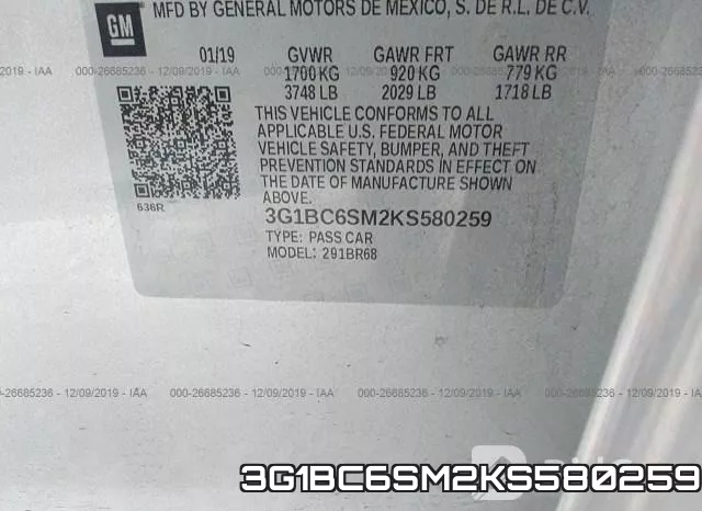 3G1BC6SM2KS580259 фото 10