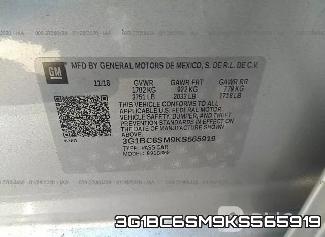 3G1BC6SM9KS565919 фото 10
