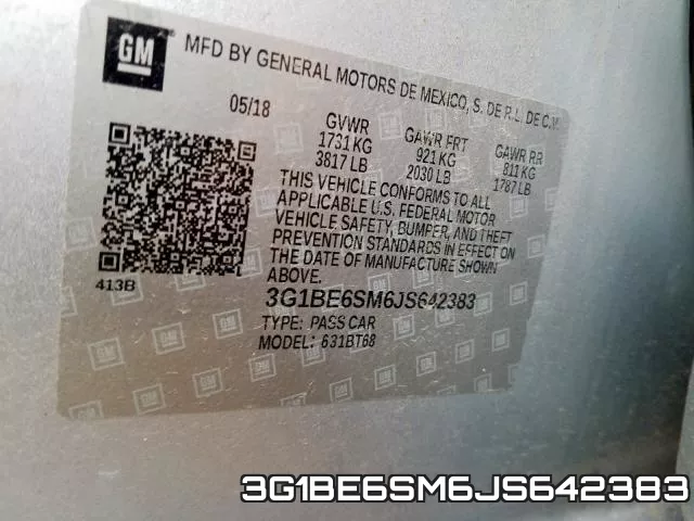 3G1BE6SM6JS642383 фото 2
