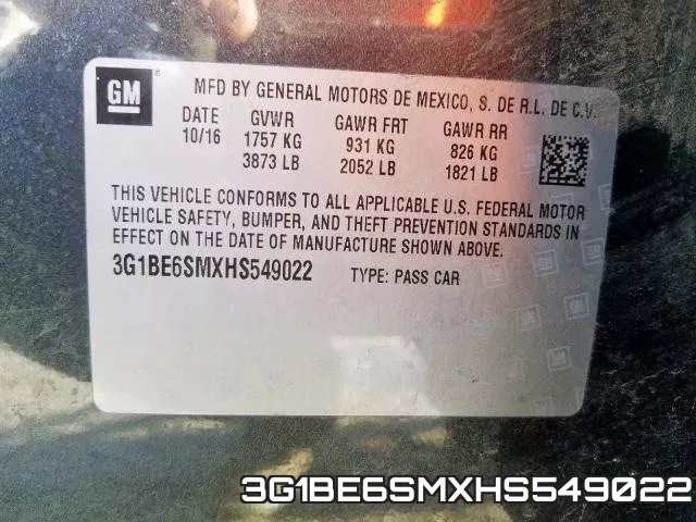 3G1BE6SMXHS549022 фото 2
