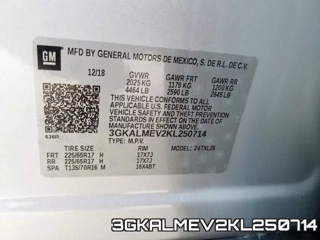 3GKALMEV2KL250714 фото 2