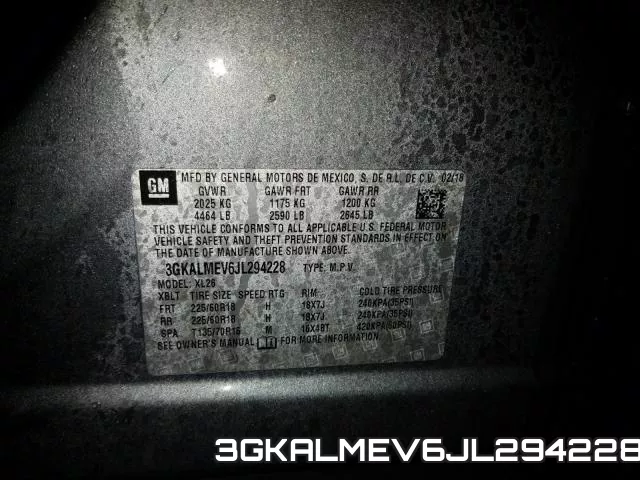 3GKALMEV6JL294228 фото 2