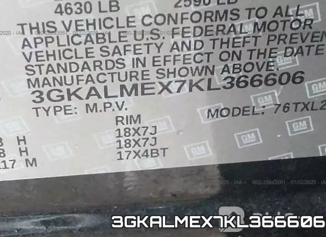 3GKALMEX7KL366606 фото 9