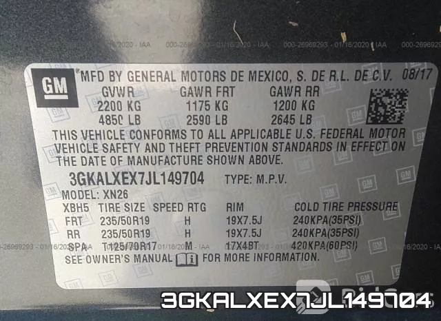 3GKALXEX7JL149704 фото 10