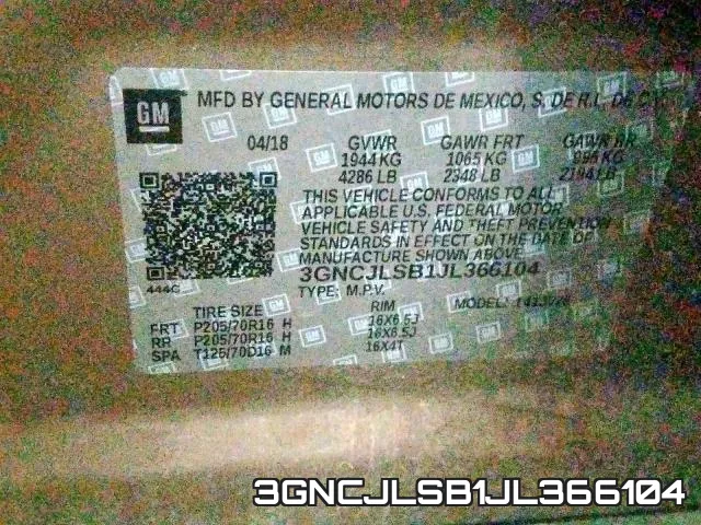 3GNCJLSB1JL366104 фото 2