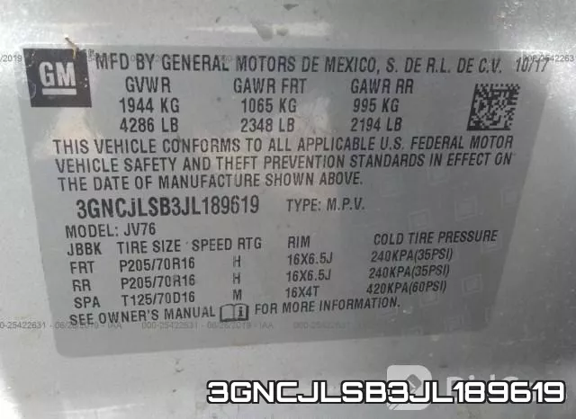 3GNCJLSB3JL189619 фото 10