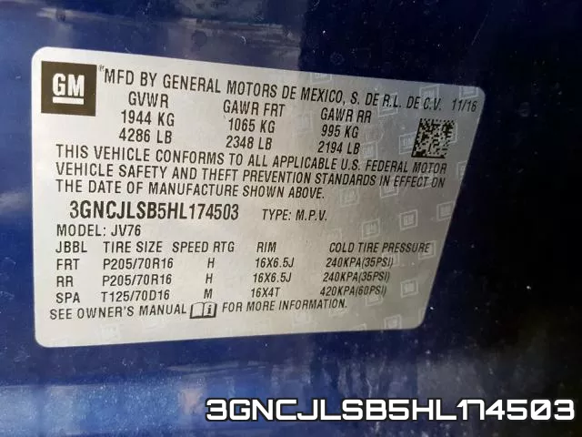 3GNCJLSB5HL174503 фото 2