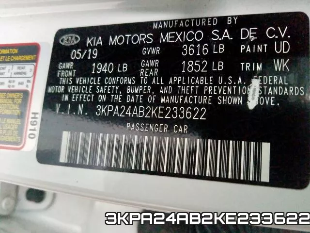 3KPA24AB2KE233622 фото 2