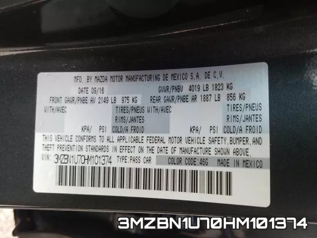 3MZBN1U70HM101374 фото 2