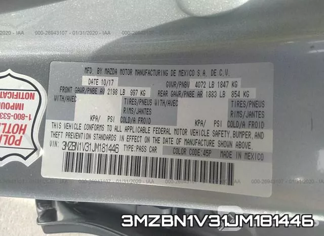 3MZBN1V31JM181446 фото 10