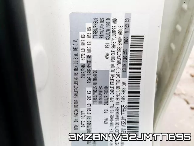 3MZBN1V32JM177695 фото 2