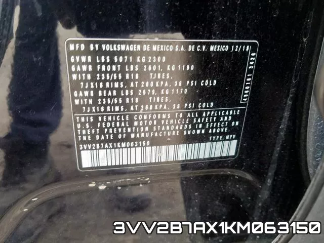 3VV2B7AX1KM063150 фото 2