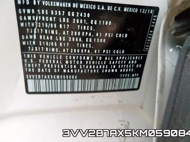 3VV2B7AX5KM059084 фото 2