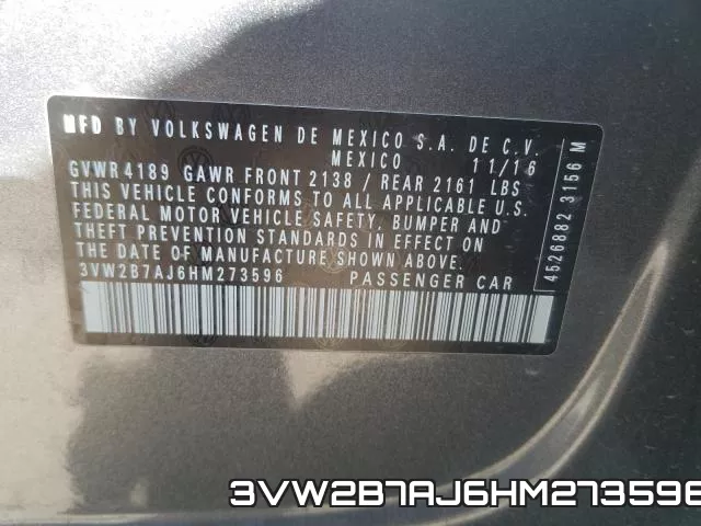 3VW2B7AJ6HM273596 фото 2