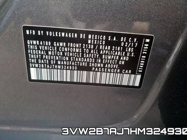 3VW2B7AJ7HM324930 фото 2