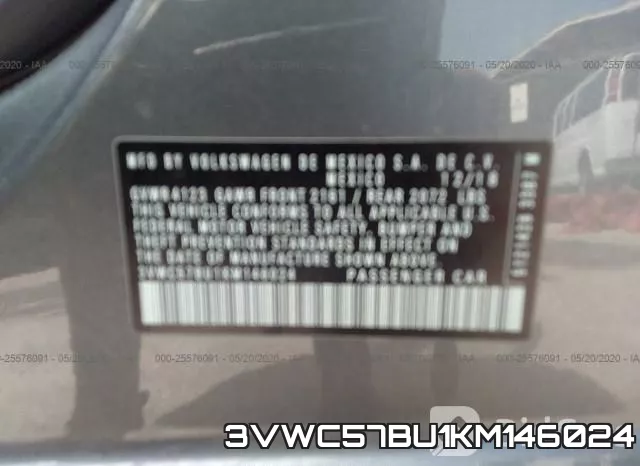 3VWC57BU1KM146024 фото 10