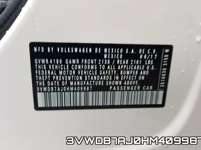 3VWDB7AJ0HM409987 фото 2