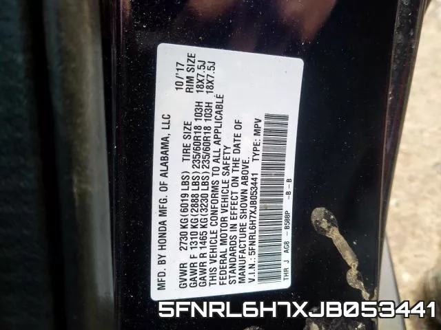 5FNRL6H7XJB053441 фото 2