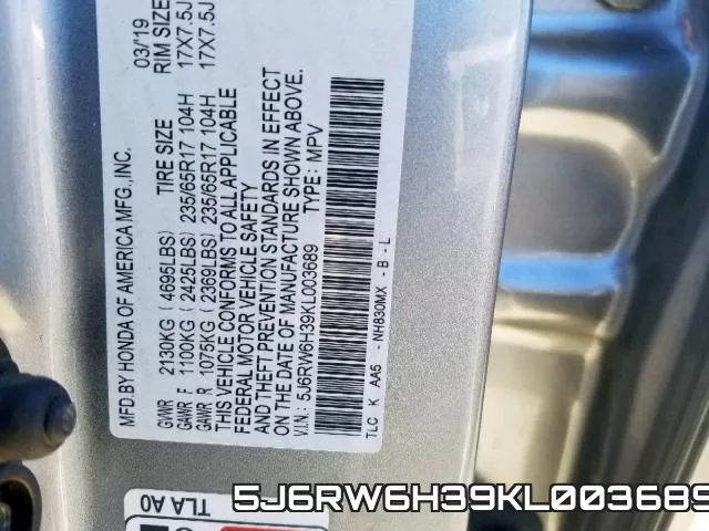 5J6RW6H39KL003689 фото 2