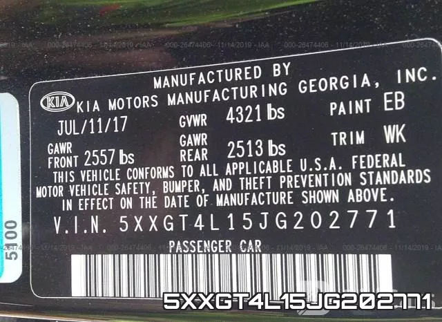 5XXGT4L15JG202771 фото 10