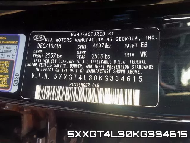 5XXGT4L30KG334615 фото 2