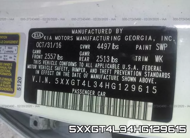 5XXGT4L34HG129615 фото 10