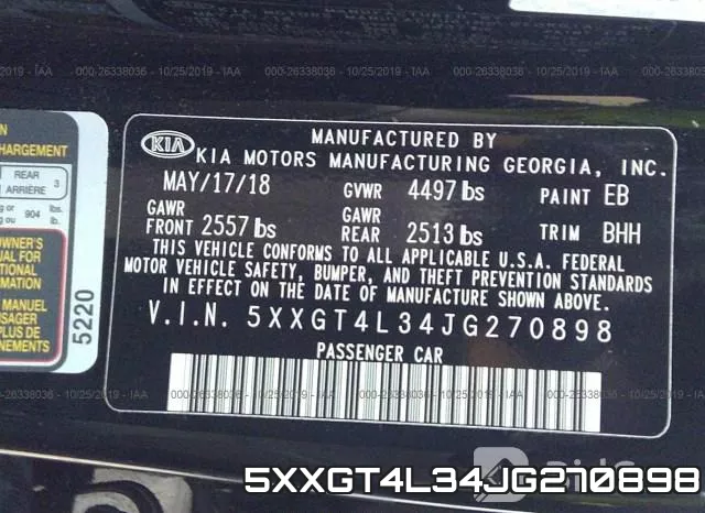 5XXGT4L34JG270898 фото 10