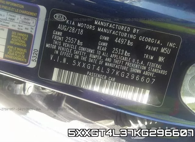 5XXGT4L37KG296607 фото 10