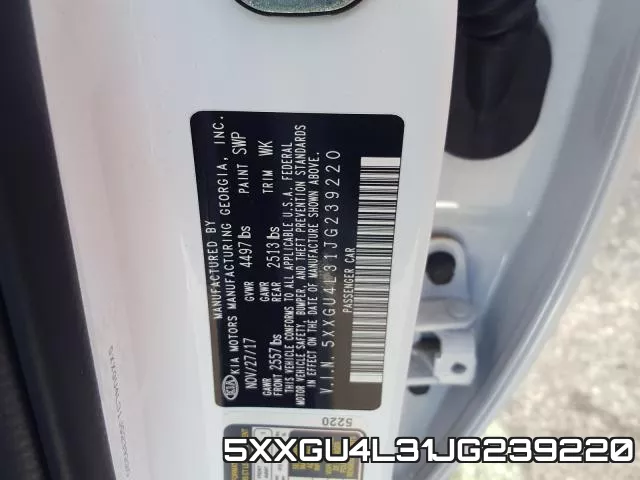5XXGU4L31JG239220 фото 2