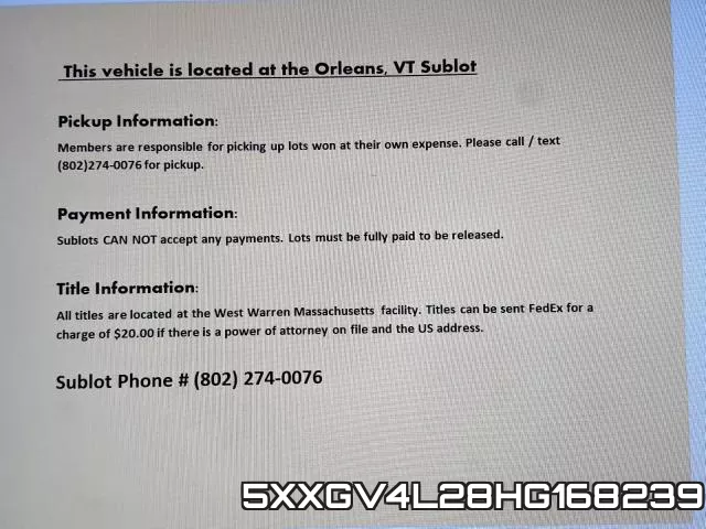 5XXGV4L28HG168239 фото 10