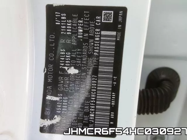 JHMCR6F54HC030927 фото 2
