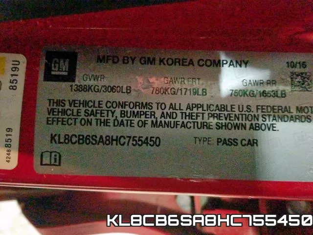 KL8CB6SA8HC755450 фото 2