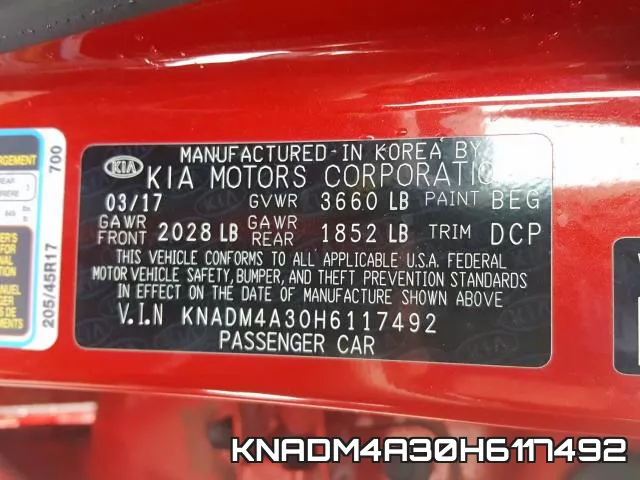 KNADM4A30H6117492 фото 2