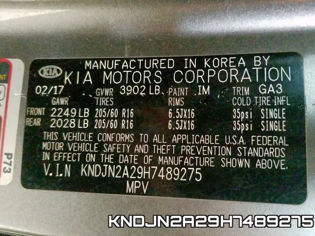 KNDJN2A29H7489275 фото 2