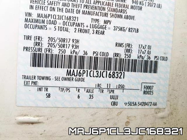 MAJ6P1CL3JC168321 фото 2