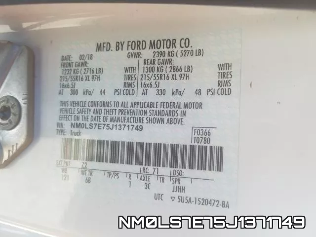NM0LS7E75J1371749 фото 2