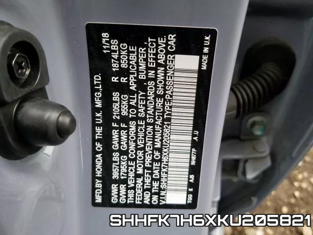 SHHFK7H6XKU205821 фото 2