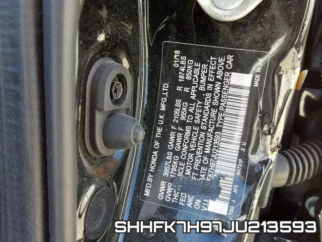 SHHFK7H97JU213593 фото 2