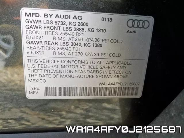 WA1A4AFY0J2125687 фото 2