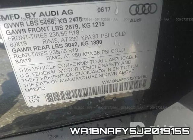 WA1BNAFY5J2019155 фото 10