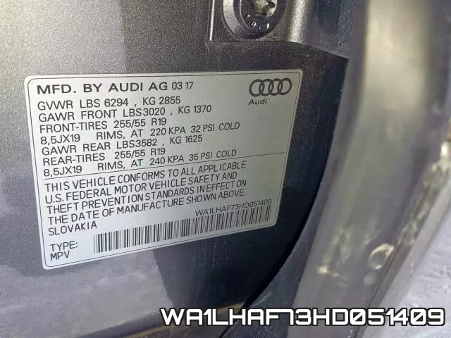 WA1LHAF73HD051409 фото 2