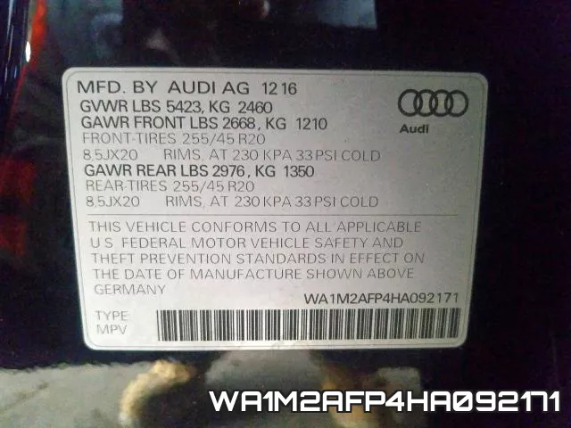 WA1M2AFP4HA092171 фото 2