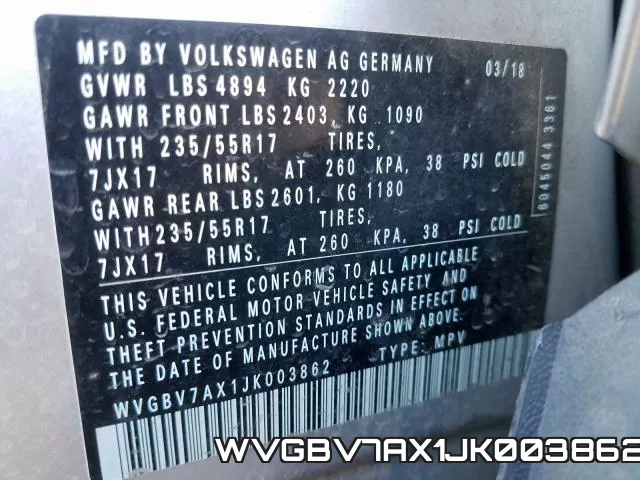 WVGBV7AX1JK003862 фото 2